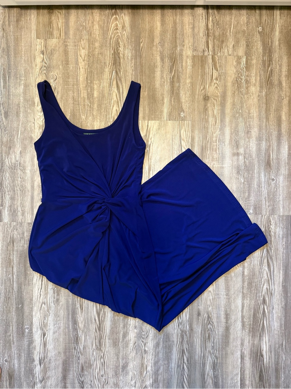 Ralph Lauren Deep Blue Knot-Front Maxi Dress